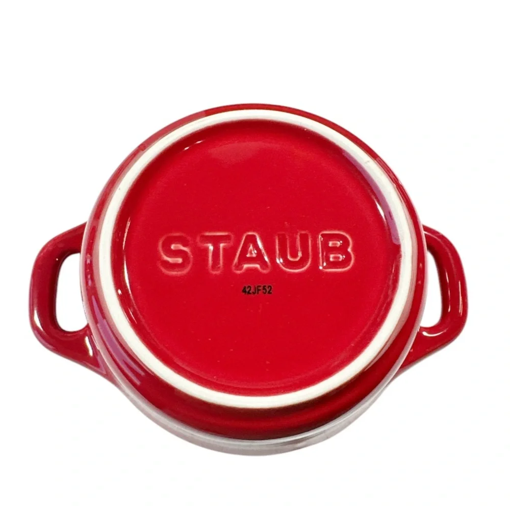 NEW Staub CHERRY (Red) MINI ROUND CERAMIC COCOTTE 10cm